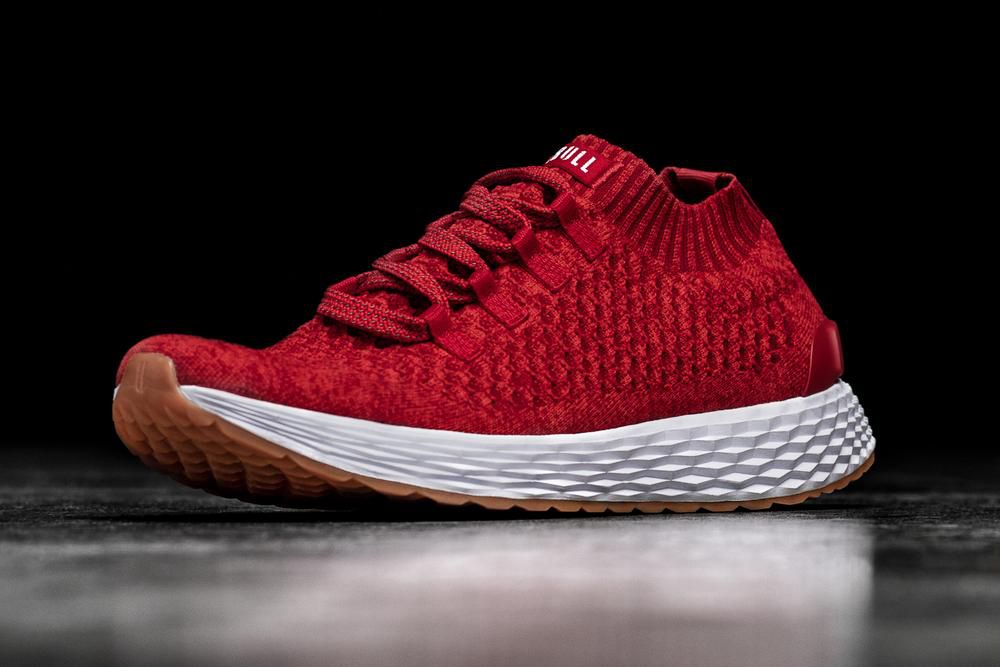 Chaussure Running NOBULL Homme Rouge - Chaussures NOBULL Alert Knit Runner,France (2491-XJEKU)